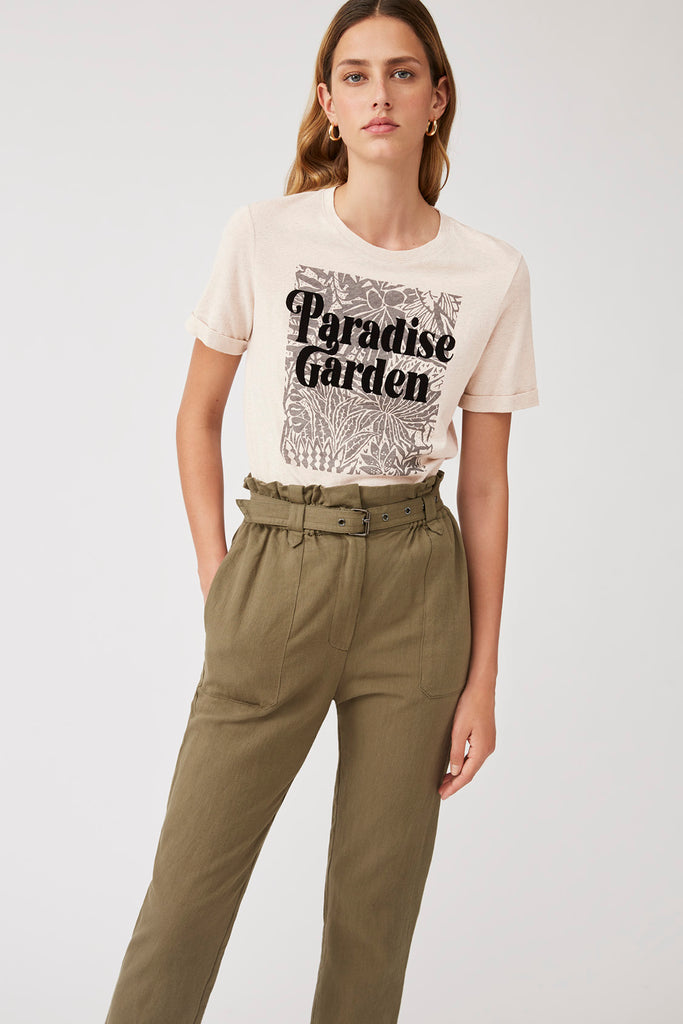 Manon - Paradise Garden Message Print Tee-shirt - Suncoo HK