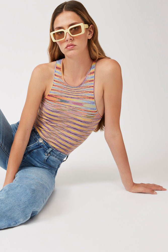 Pisco - Fancy Striped Thin Vest Top Jumper - Suncoo HK