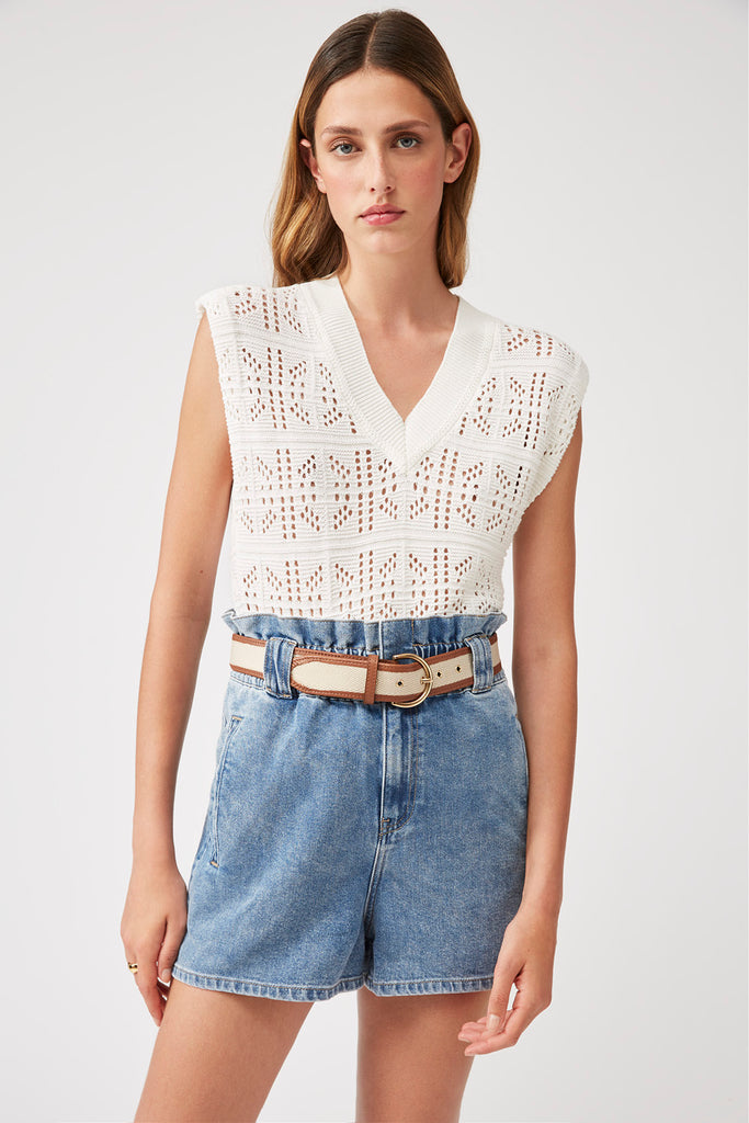 Pacific - Sleeveless Hemstitched Jumper - Suncoo HK