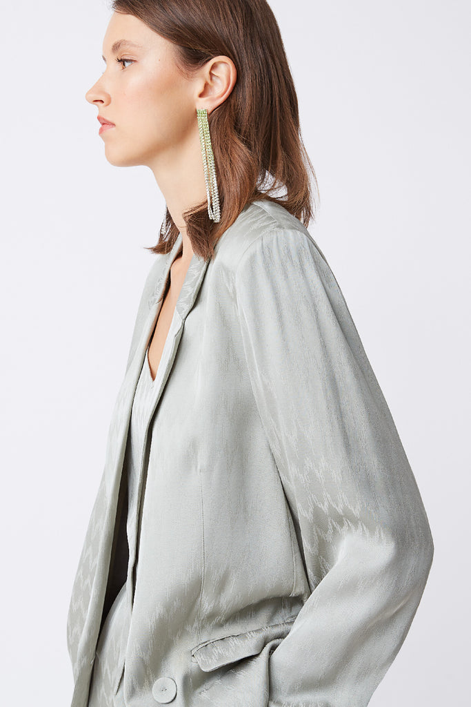 Dona - Satin jacquard blazer jacket - Suncoo HK