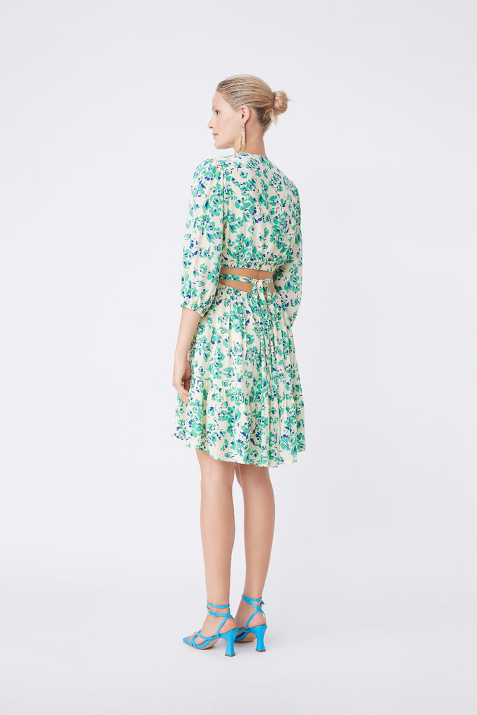 Celine - Short Fluid Floral Printed Dress - Suncoo HK