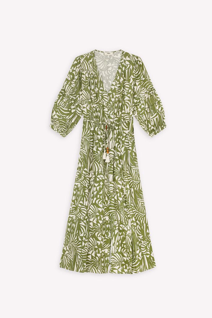 Chafia - Tropical Printed Long Dress - Suncoo HK
