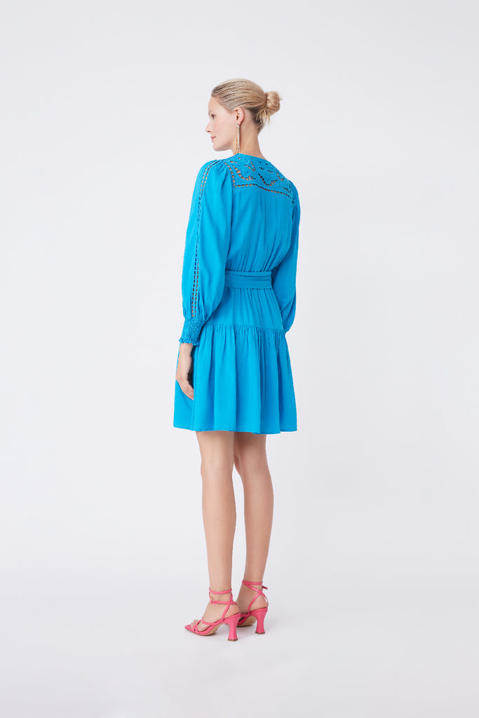 Chrissy - Plain dress with enbroidery details - Suncoo HK