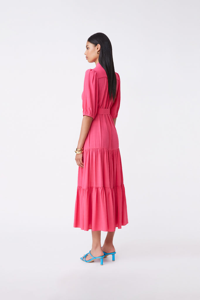Celma - Long plain buttoned dress - Suncoo HK