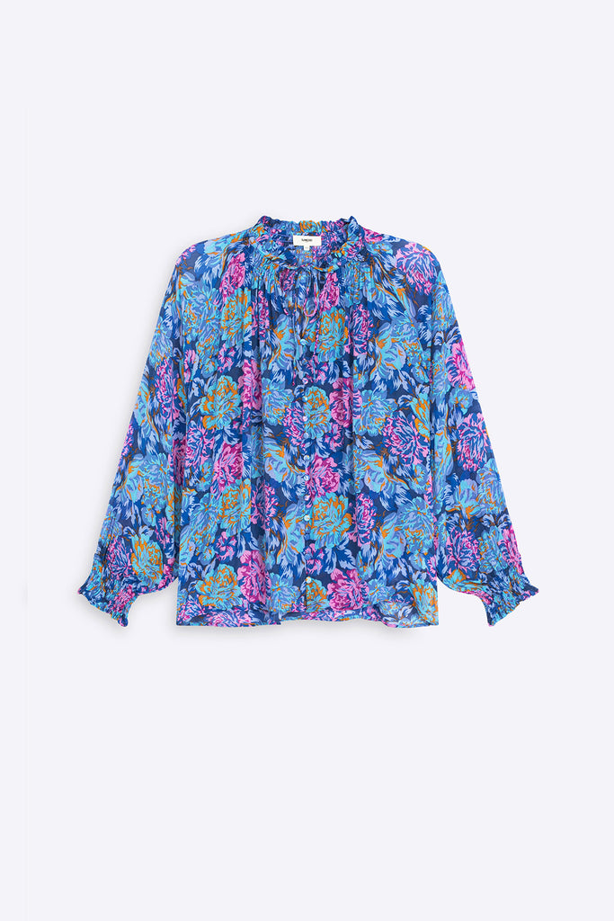 Linda - Flowing Blouse With Floral Print - Suncoo HK