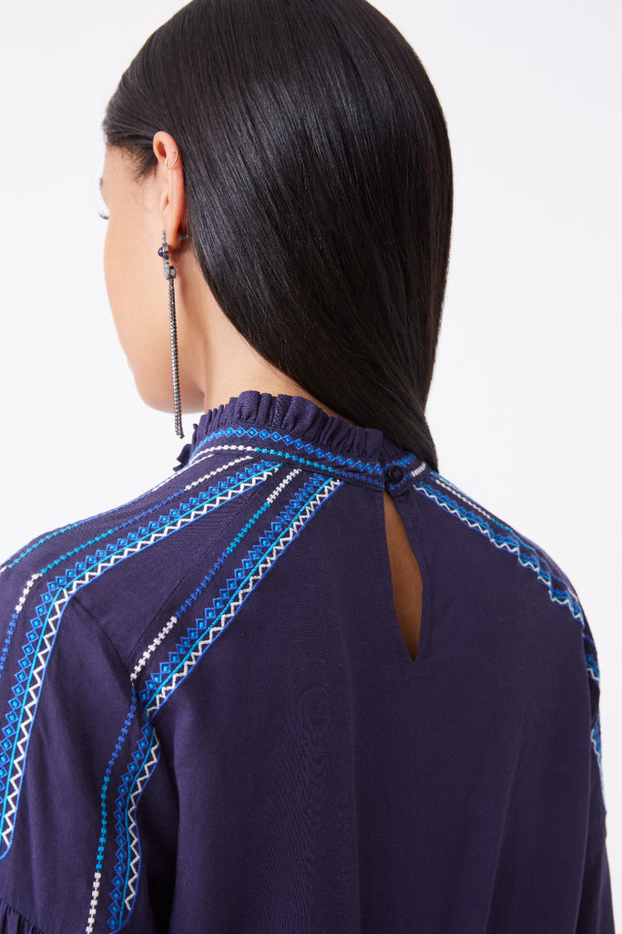 Laika - Embroidered Detail Blouse - Suncoo HK